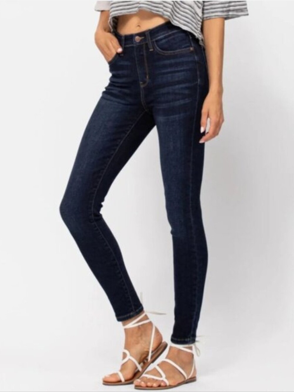Judy Blue High-Rise Skinny Fit Jeans in Dark Wash #39